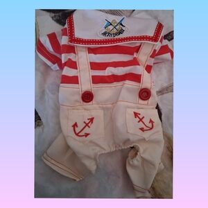 Red and Cream Striped Pet One Piece